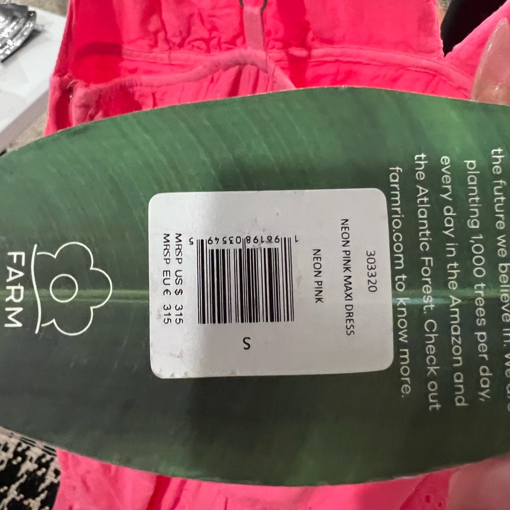 Farm Rio Neon Pink Maxi Dress, SMALL NWT - Picture 10 of 10
